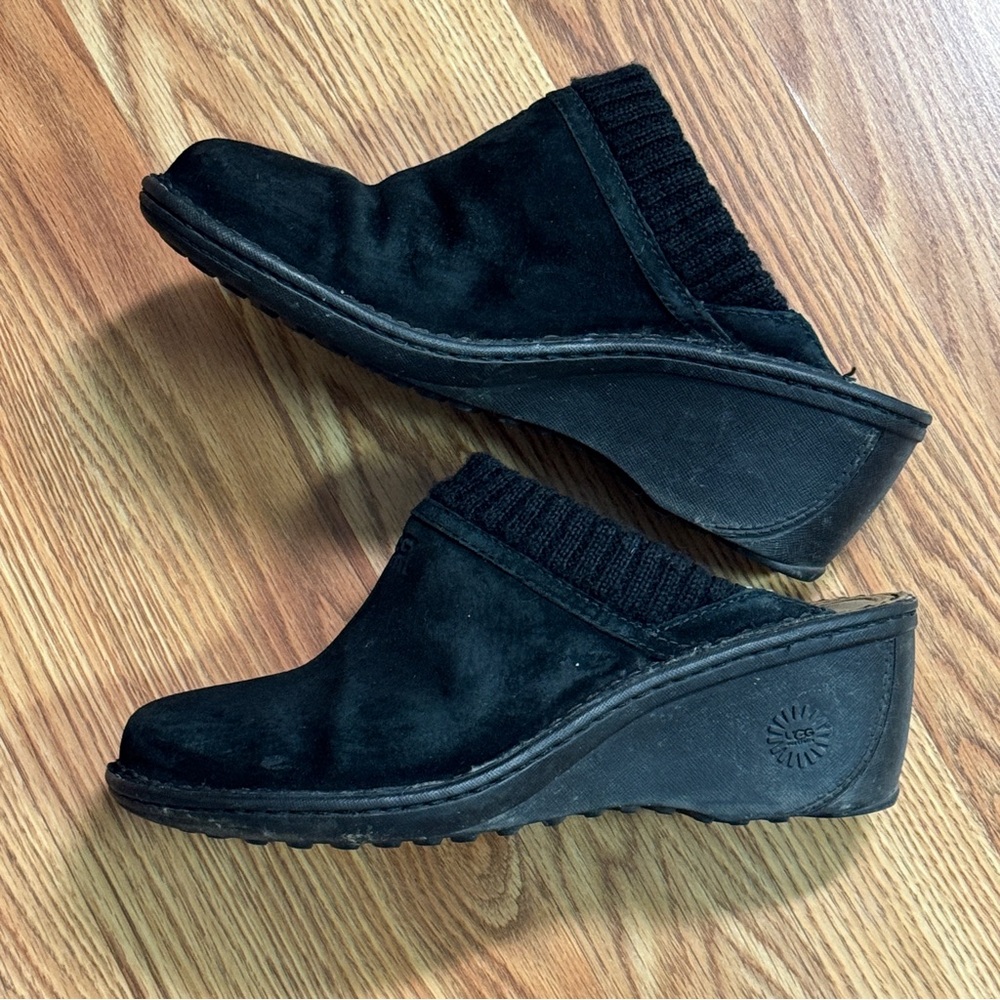 UGG Black Suede Mules